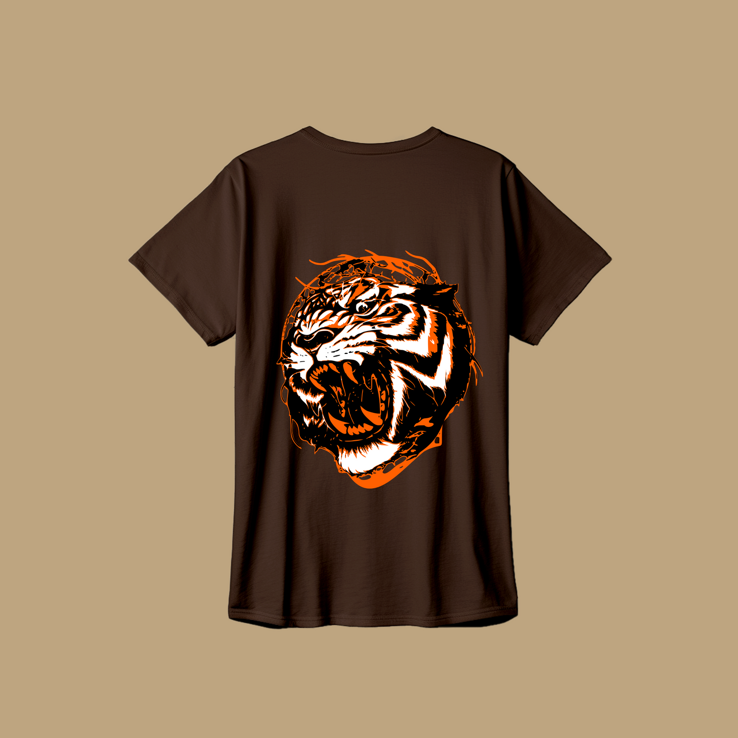TIGER T-SHIRT DARK BROWN