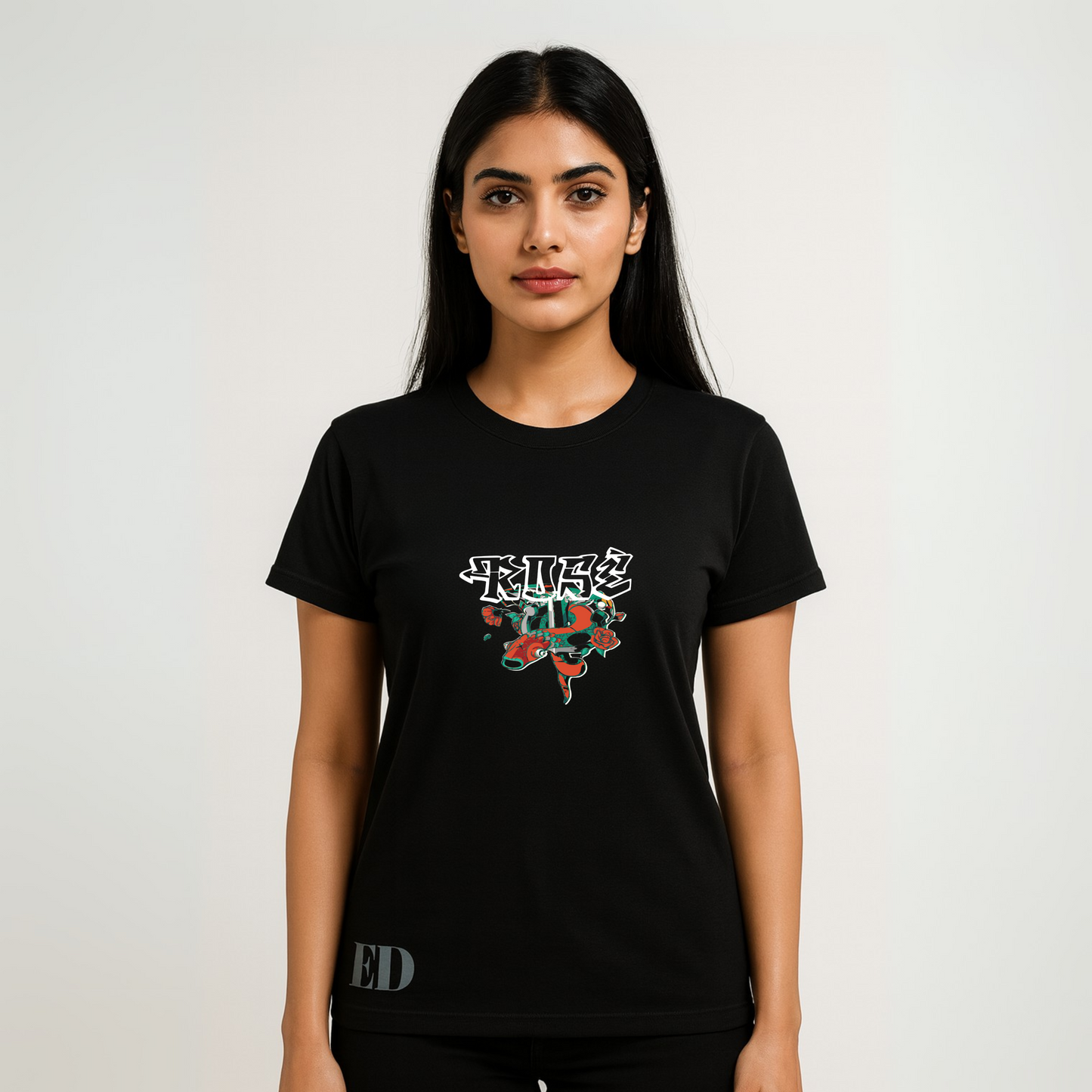 ROSE T-SHIRT BLACK